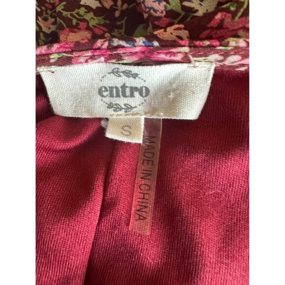 Entro Women’s Small Burgundy Floral Maxi Dress - Picture 9 of 9
